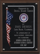 Riverside National Cemetery Memorial Honor Detail recognition plaque