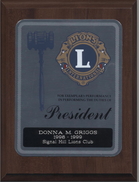 Exemplary performance plaque for service as Signal Hill Lions Club President